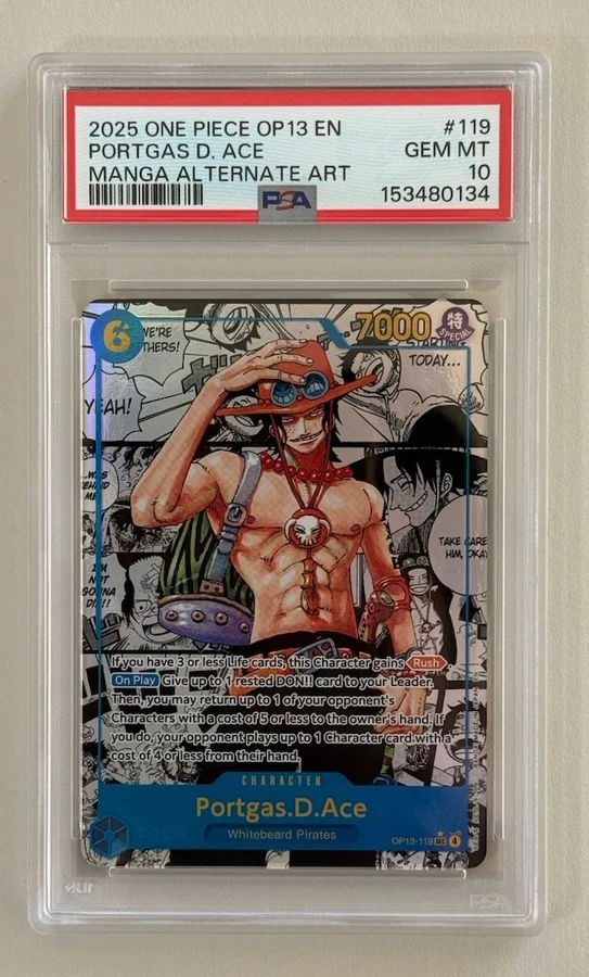 2025 OP13 Carrying On His Will Ace Manga Rare #OP13-119