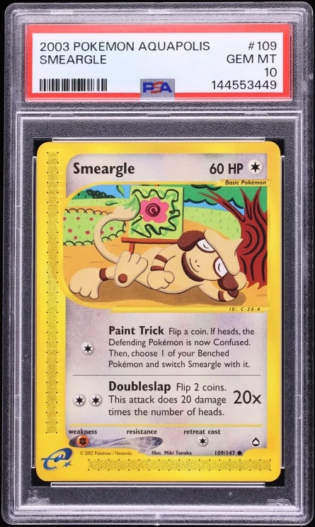 2002 Aquapolis Smeargle #109 PSA 10