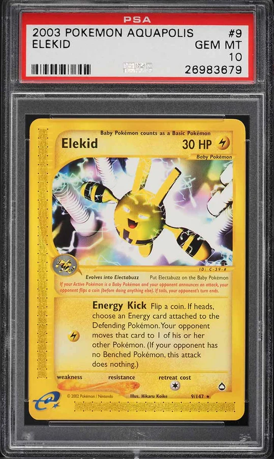 2002 Aquapolis Elekid #9 PSA 10