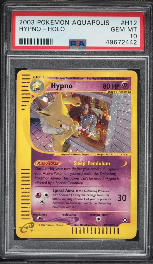 2002 Aquapolis Hypno #H12 PSA 10