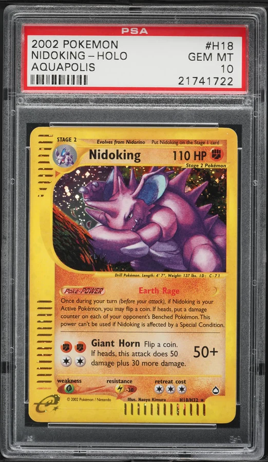 2002 Aquapolis Nidoking #H18 PSA 10