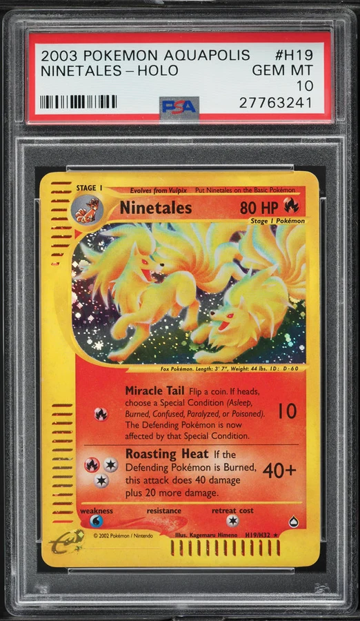 2002 Aquapolis Ninetales #H19 PSA 10