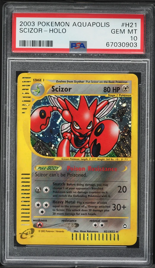 2002 Aquapolis Scizor #H21 PSA 10