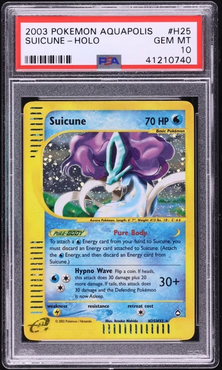 2002 Aquapolis Suicune #H25 PSA 10