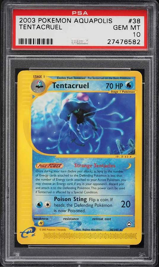2002 Aquapolis Tentacruel #H26 PSA 10