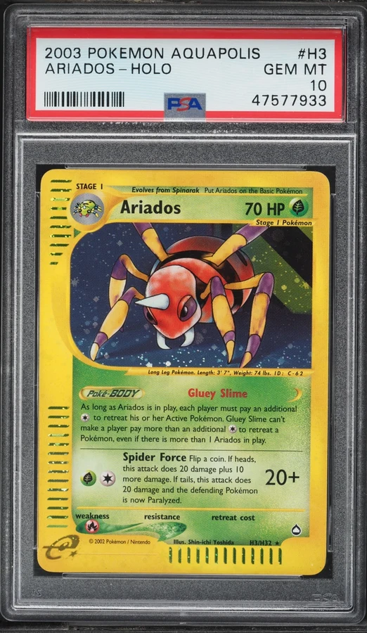 2002 Aquapolis Ariados #H3 PSA 10