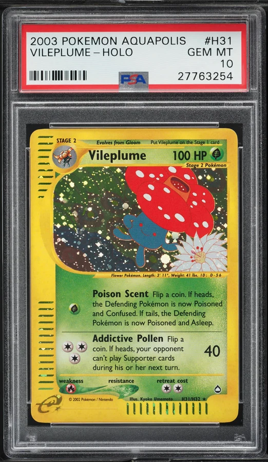2002 Aquapolis Vileplume #H31 PSA 10