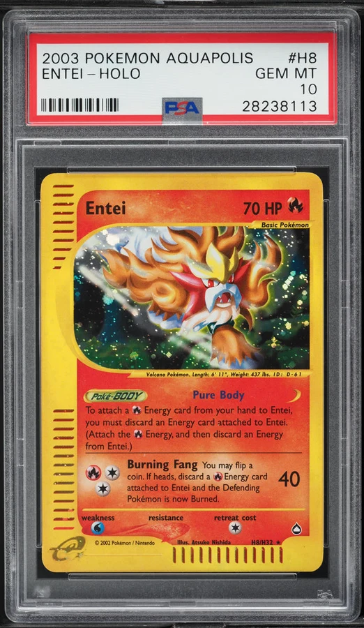 2002 Aquapolis Entei #H8 PSA 10