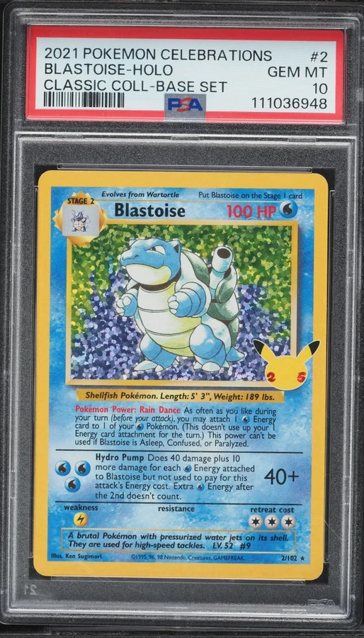 2021 Celebrations Classic Collection Blastoise #2 PSA 10