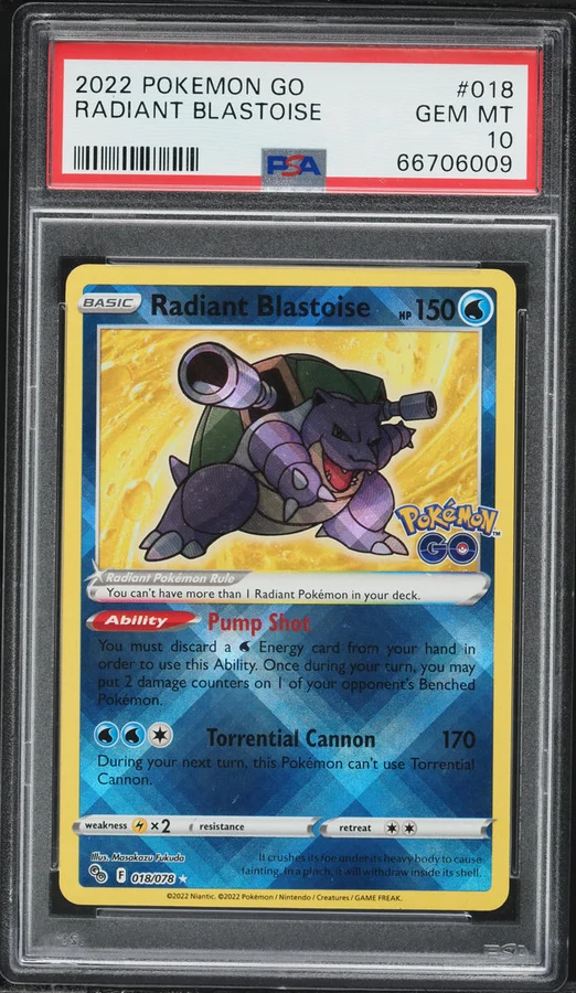 2022 Pokemon GO Radiant Blastoise #018 PSA 10