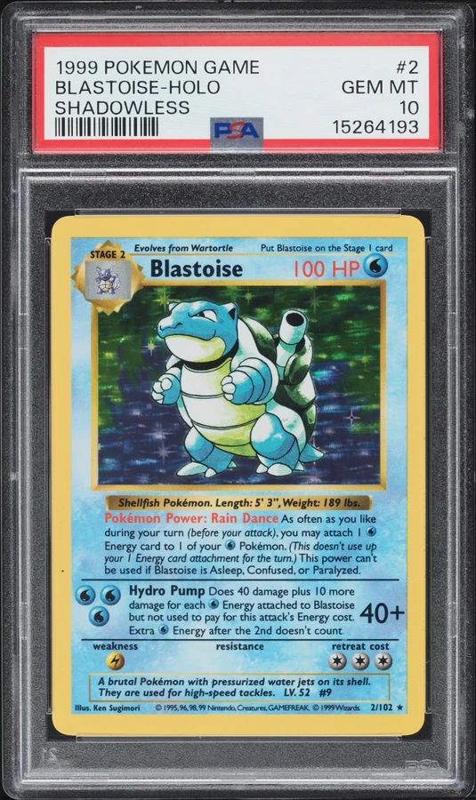 1999 Base Set Shadowless Blastoise #2