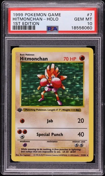 1999 Base Set 1st Edition Hitmonchan #7 PSA 10