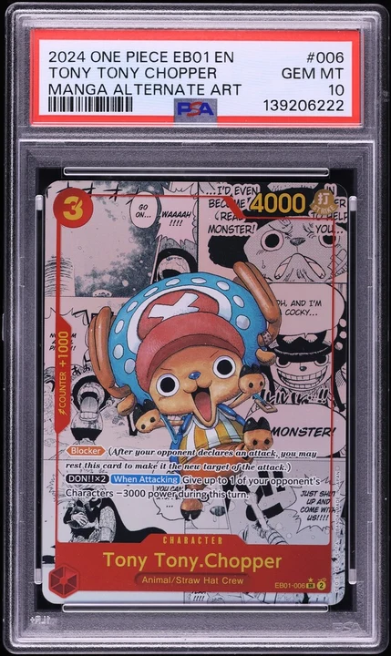 2024 EB01 Memorial Collection Tony Tony Chopper Manga Rare #EB01-006 PSA 10