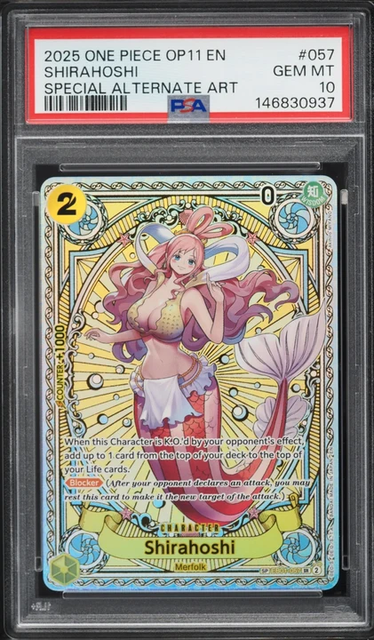 2025 One Piece Fist of Divine Speed Shirahoshi Special Alt Art #EB01-057 (EB01 reprint) PSA 10