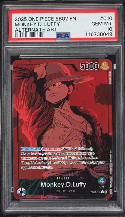 2025 EB02 Anime 25th Collection Monkey D. Luffy Alt Art #EB02-010 PSA 10