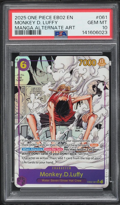 2025 EB02 Anime 25th Collection Monkey D. Luffy Manga Rare #EB02-061 PSA 10
