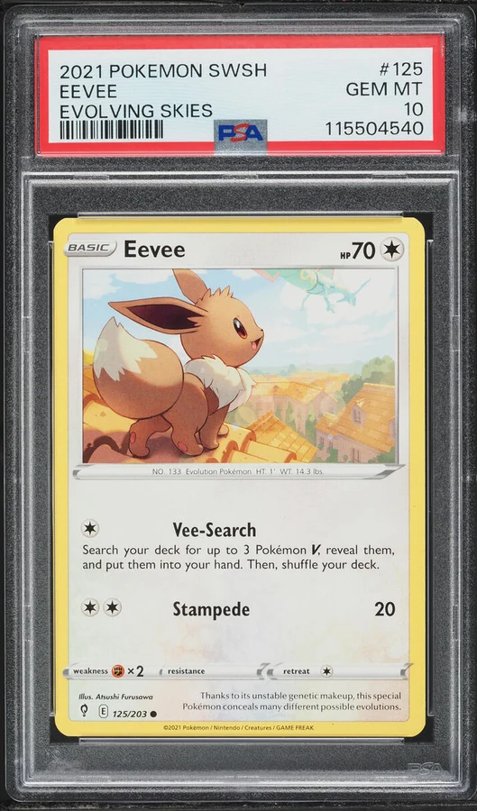 2021 Evolving Skies Eevee #125 PSA 10