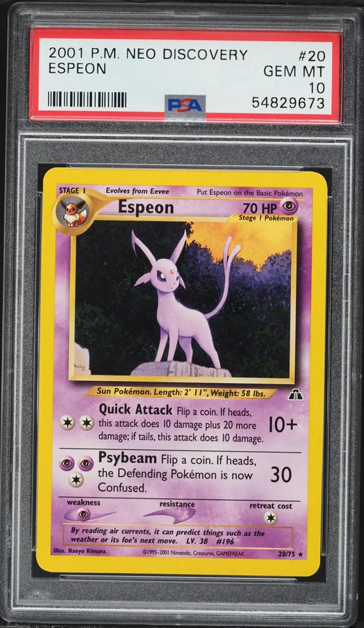 2001 Neo Discovery Espeon #1 (Unlimited) PSA 10