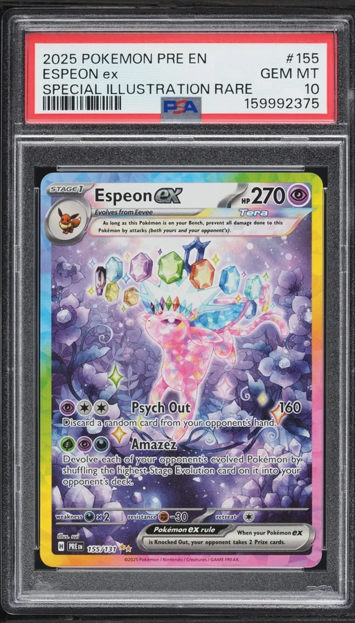 2025 Prismatic Evolutions Espeon ex #155 PSA 10