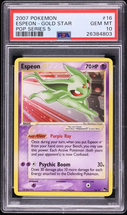 2007 POP Series 5 Espeon Gold Star #16 PSA 10