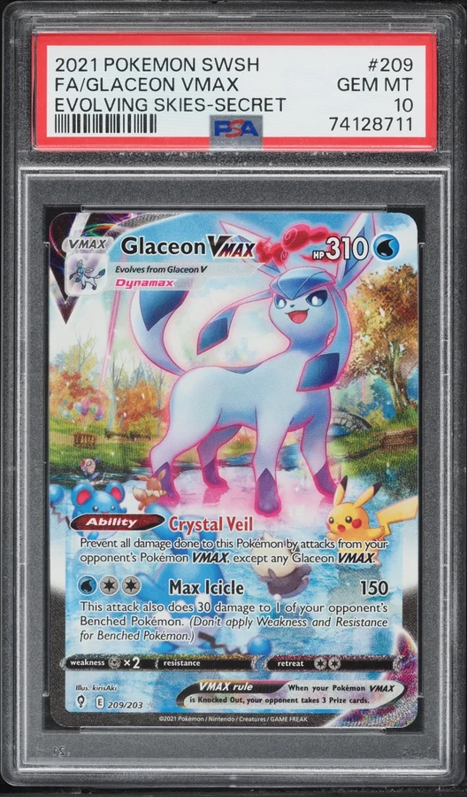 2021 Evolving Skies Glaceon VMAX (Alt Art) #209 PSA 10