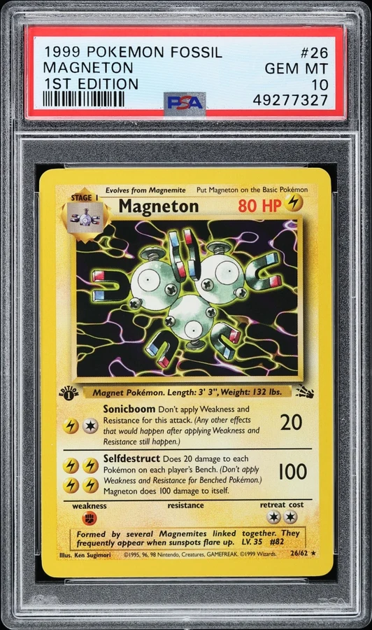 1999 Fossil 1st Edition Magneton #11 PSA 10
