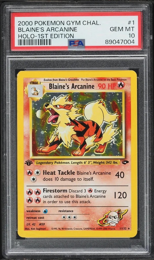 2000 Gym Challenge 1st Edition Blaine'S Arcanine #1 PSA 10