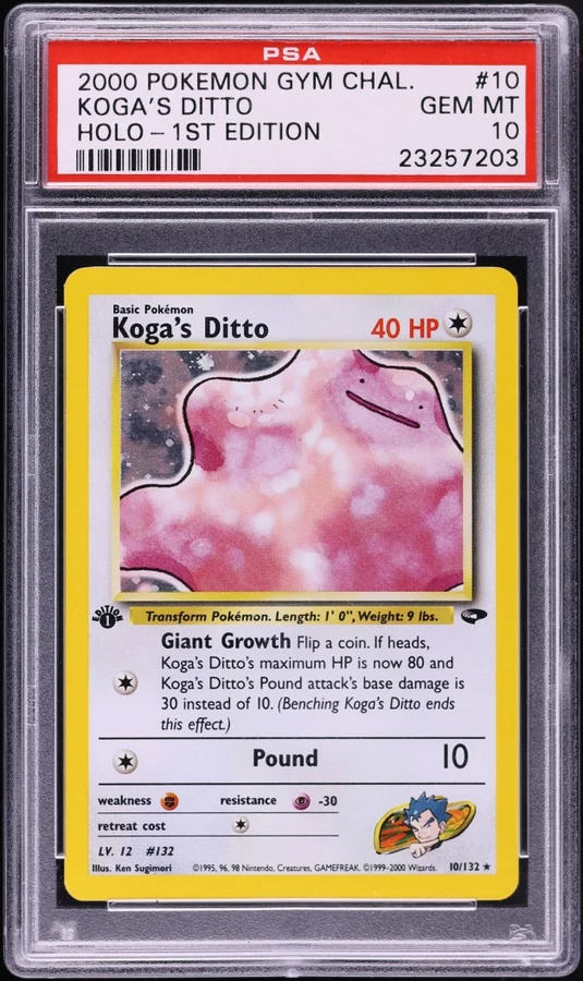 2000 Gym Challenge 1st Edition Koga'S Ditto #10 PSA 10