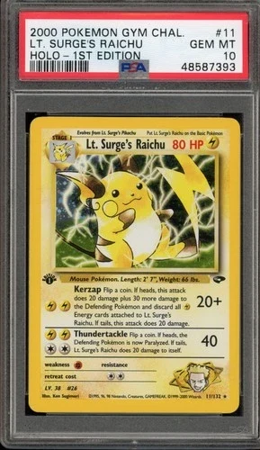 2000 Gym Challenge 1st Edition Lt. Surge #11 PSA 10