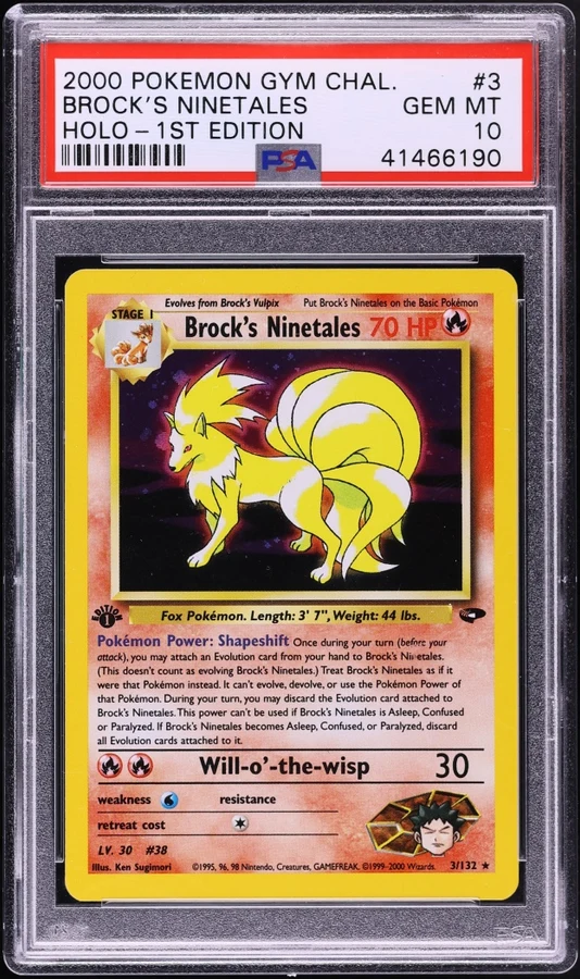 2000 Gym Challenge 1st Edition Brock'S Ninetales #3 PSA 10