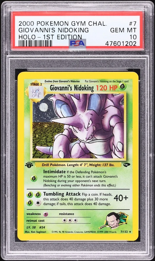2000 Gym Challenge 1st Edition Giovanni'S Nidoking #7 PSA 10