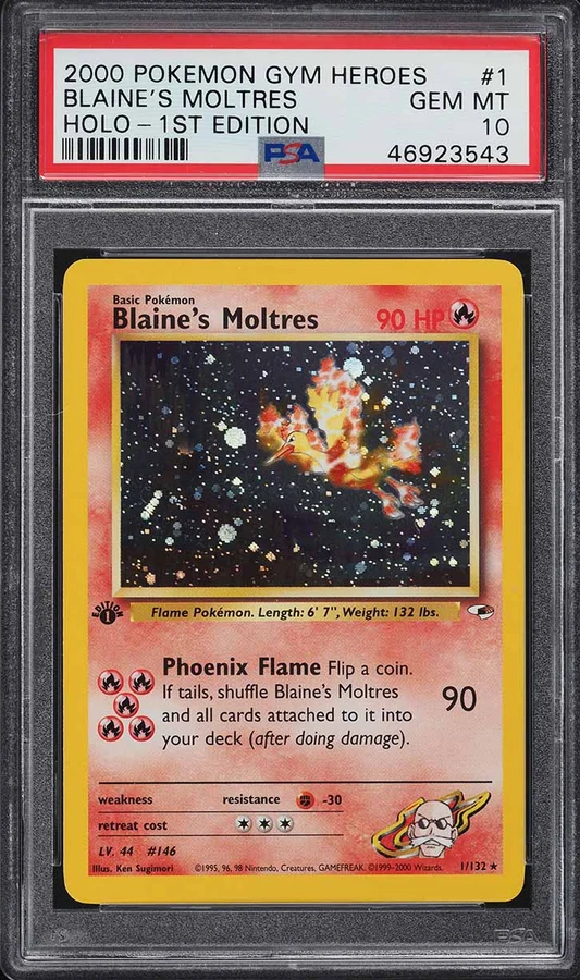 2000 Gym Heroes 1st Edition Blaine'S Moltres #1 PSA 10
