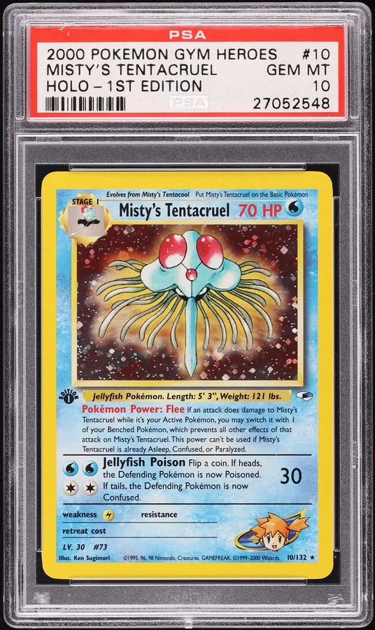 2000 Gym Heroes 1st Edition Misty'S Tentacruel #10 PSA 10