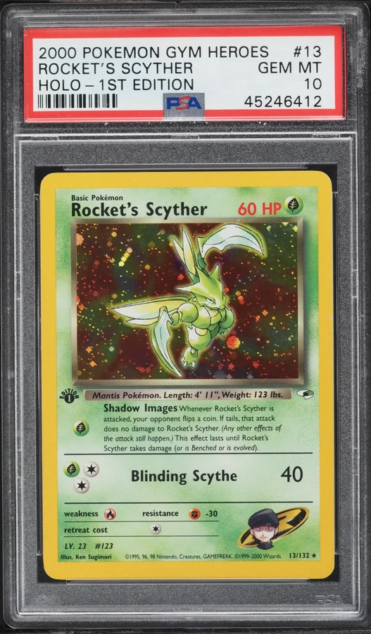 2000 Gym Heroes 1st Edition Rocket'S Scyther #13 PSA 10