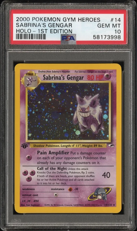 2000 Gym Heroes 1st Edition Sabrina'S Gengar #14 PSA 10