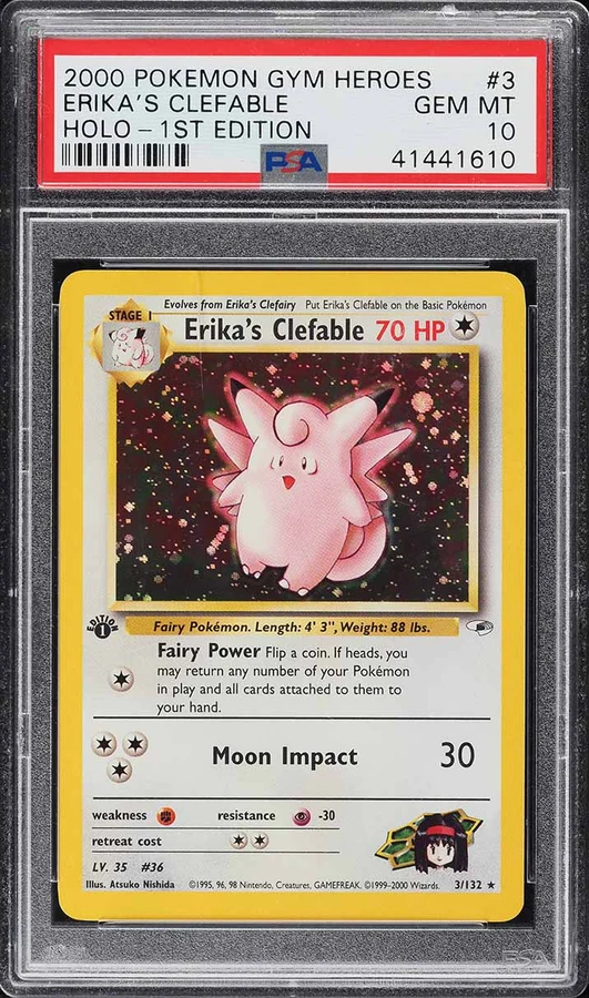 2000 Gym Heroes 1st Edition Erika'S Clefable #3 PSA 10