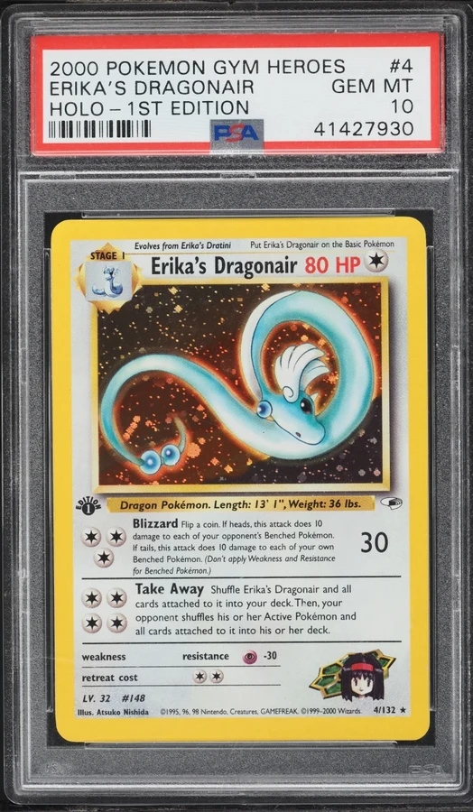 2000 Gym Heroes 1st Edition Erika'S Dragonair #4 PSA 10