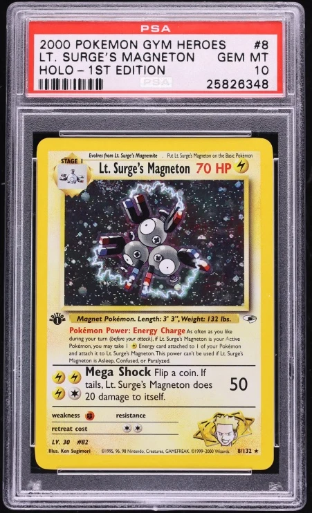 2000 Gym Heroes 1st Edition Surge'S Magneton #8 PSA 10