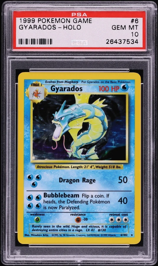 1999 Base Set Unlimited Gyarados #6