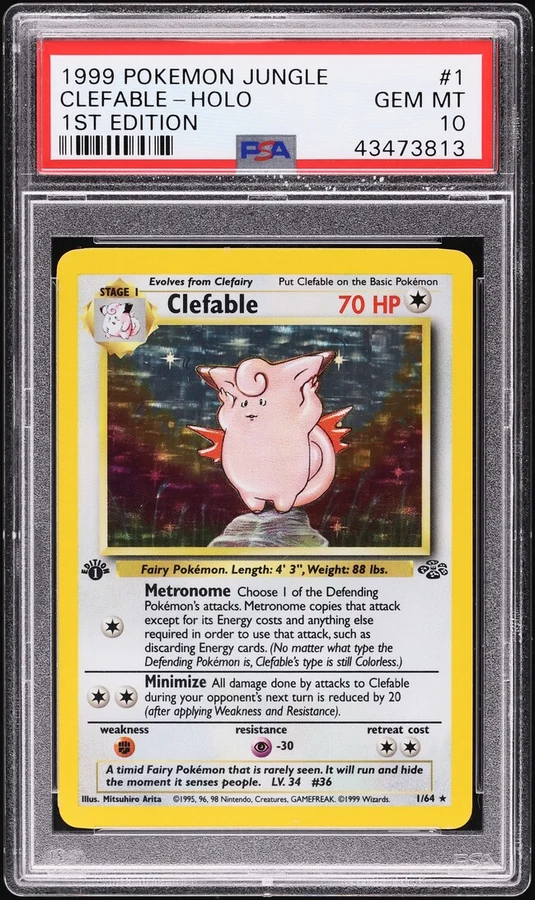 1999 Jungle 1st Edition Clefable #1 PSA 10