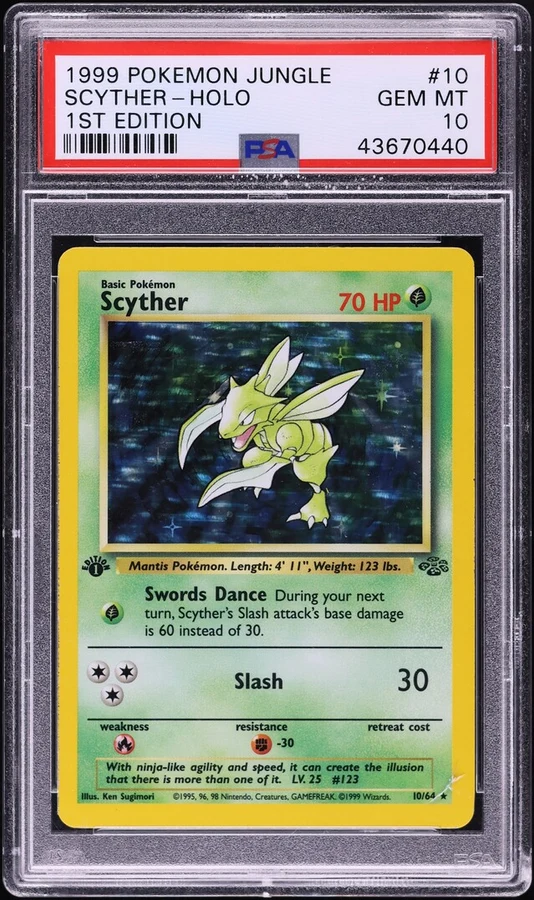 1999 Jungle 1st Edition Scyther #10 PSA 10