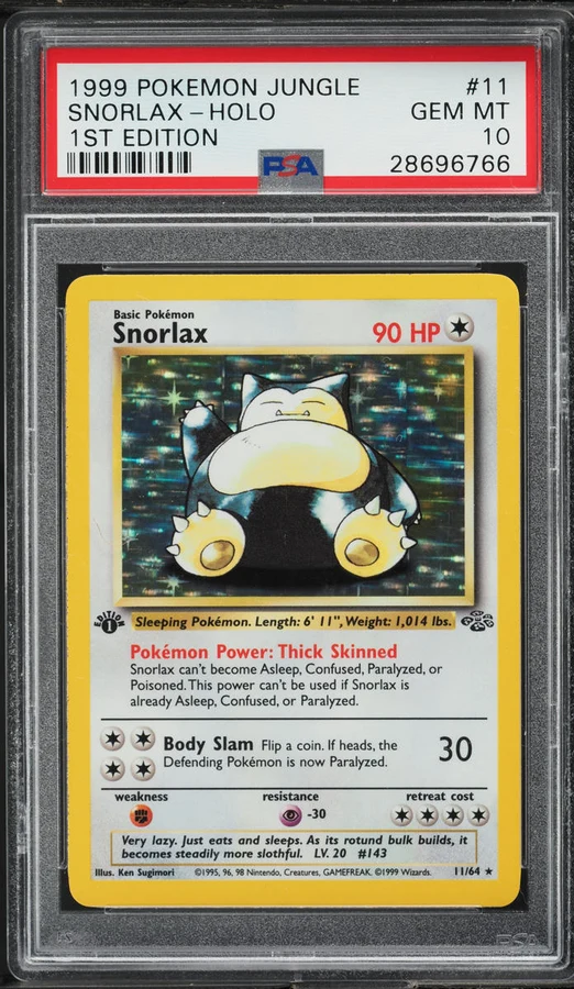 1999 Jungle 1st Edition Snorlax #11 PSA 10