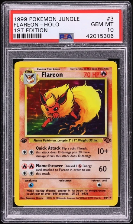 1999 Jungle 1st Edition Flareon #3 PSA 10