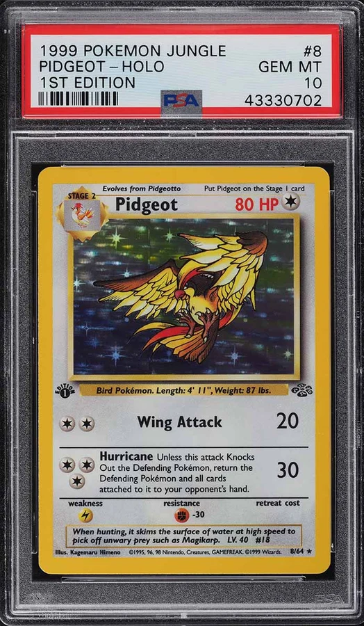 1999 Jungle 1st Edition Pidgeot #8 PSA 10