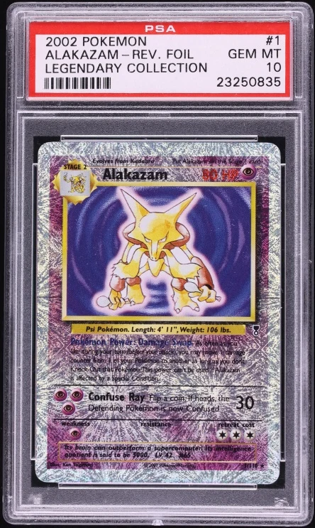 2002 Legendary Collection Reverse Holo Alakazam #1 PSA 10