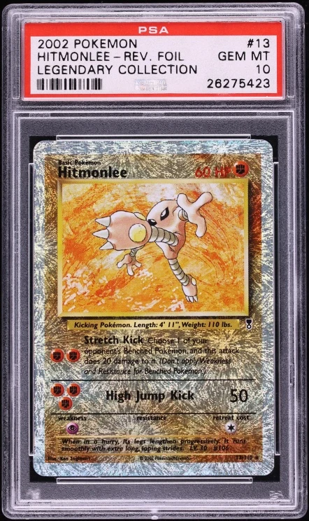 2002 Legendary Collection Reverse Holo Hitmonlee #13 PSA 10