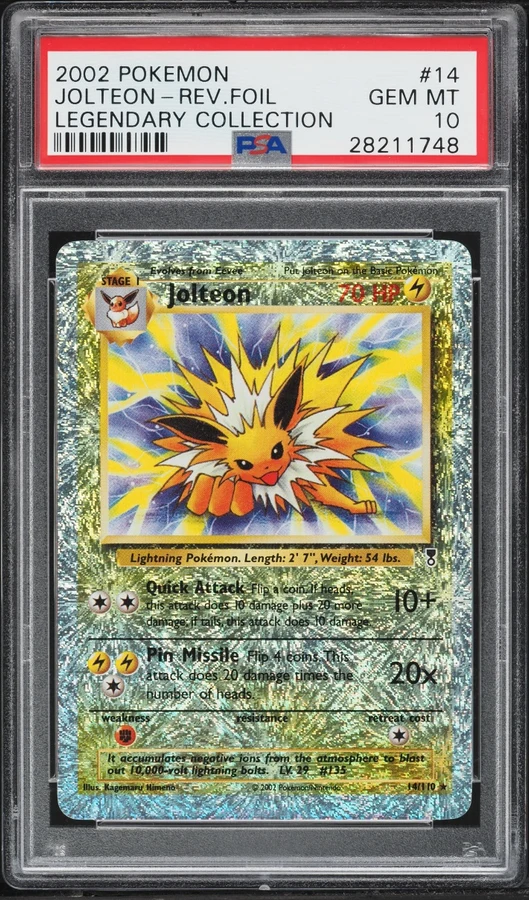 2002 Legendary Collection Reverse Holo Jolteon #14 PSA 10