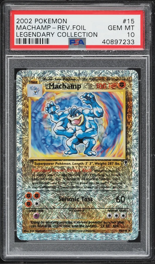 2002 Legendary Collection Reverse Holo Machamp #15 PSA 10