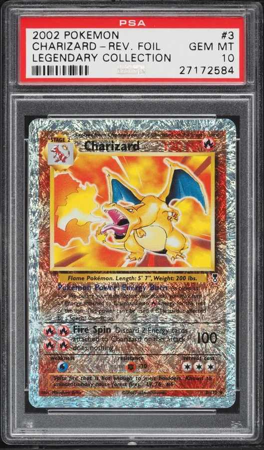 2002 Legendary Collection Reverse Holo Charizard #3 PSA 10