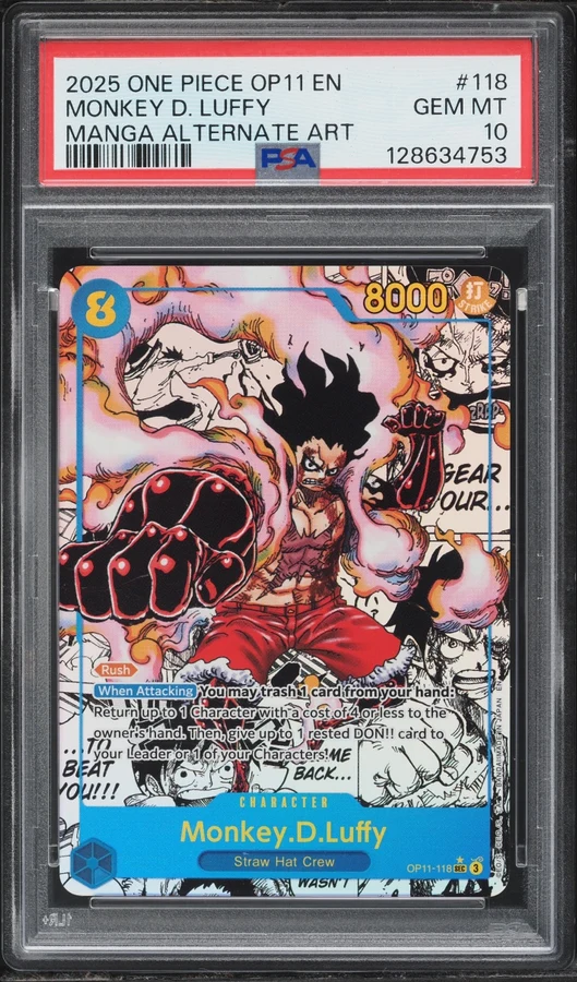 2025 OP11 A Fist of Divine Speed Luffy Manga Rare #OP11-118